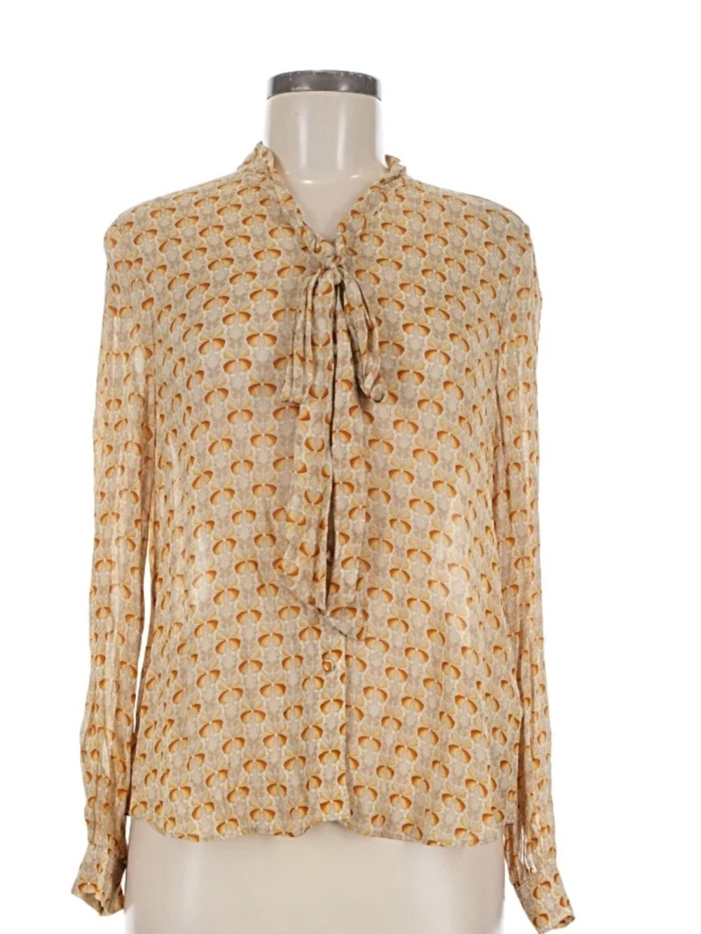 Anthropology: Paris Alterier “& other stories” Yellow Floral TieButtonDownBlouse
